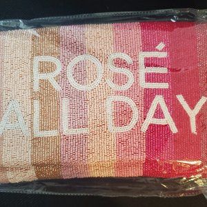 Beaded Rosé All Day Clutch - NWT